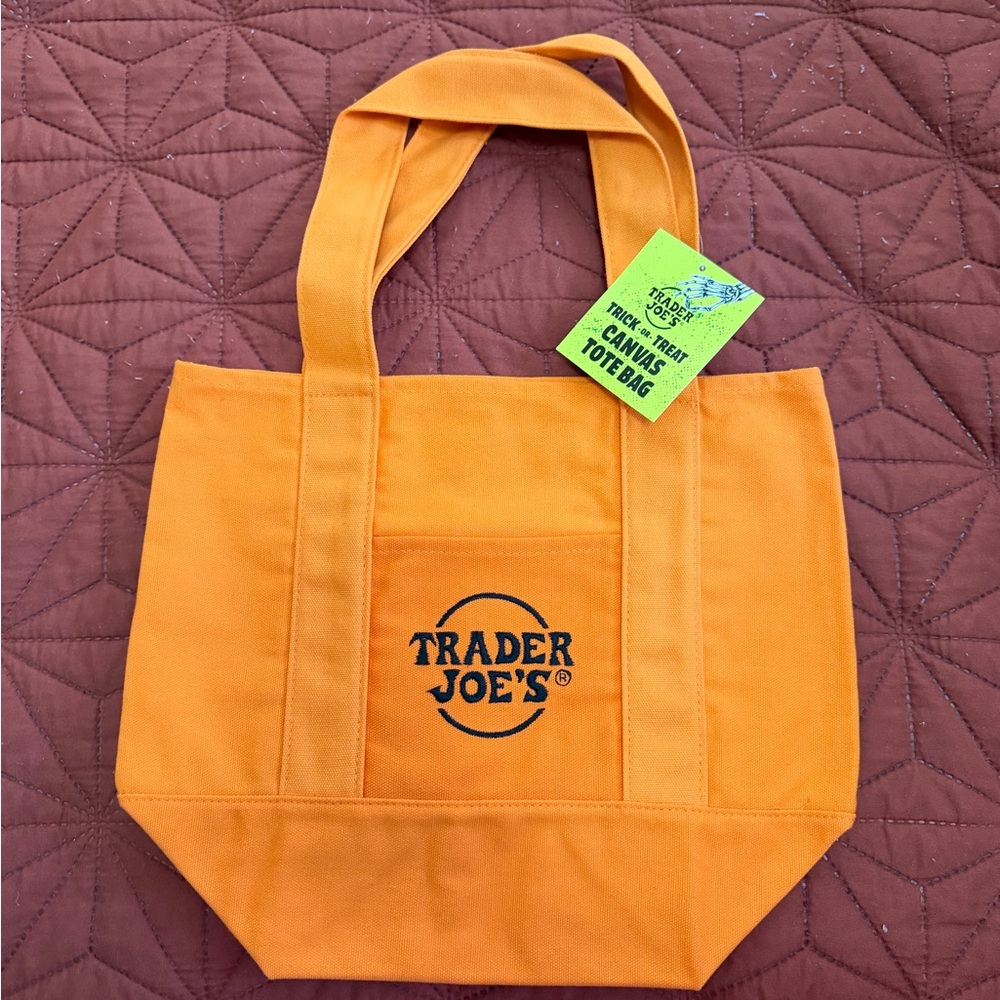 Trader Joe's Orange Canvas Tote Bag
